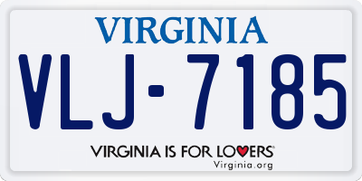 VA license plate VLJ7185