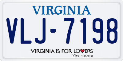 VA license plate VLJ7198