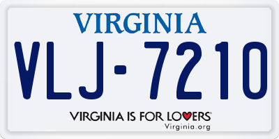 VA license plate VLJ7210