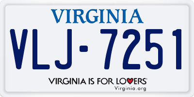 VA license plate VLJ7251