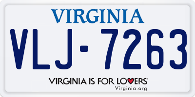 VA license plate VLJ7263