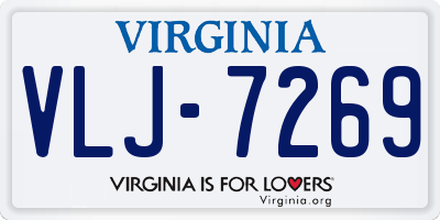 VA license plate VLJ7269