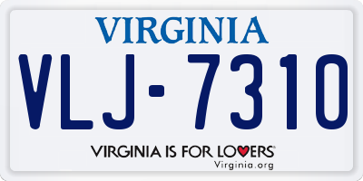 VA license plate VLJ7310