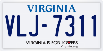 VA license plate VLJ7311