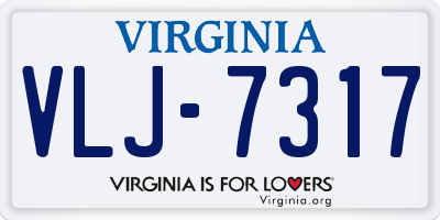 VA license plate VLJ7317