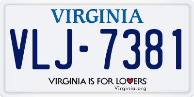 VA license plate VLJ7381