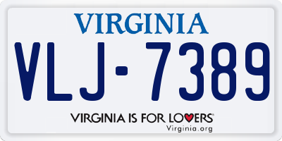 VA license plate VLJ7389