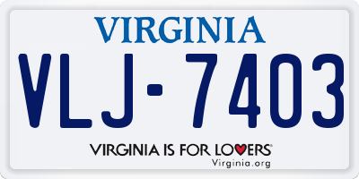 VA license plate VLJ7403