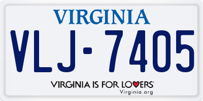 VA license plate VLJ7405