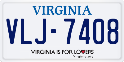 VA license plate VLJ7408