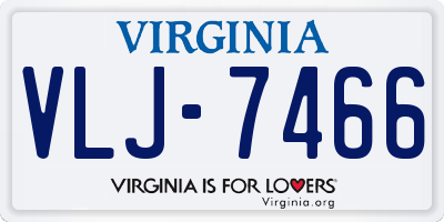 VA license plate VLJ7466