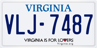 VA license plate VLJ7487