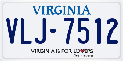 VA license plate VLJ7512