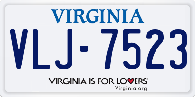 VA license plate VLJ7523