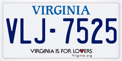 VA license plate VLJ7525