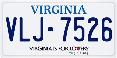 VA license plate VLJ7526