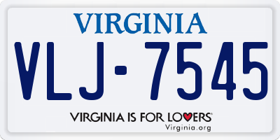 VA license plate VLJ7545