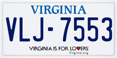 VA license plate VLJ7553