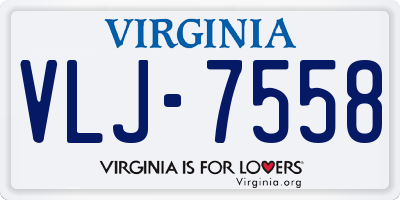 VA license plate VLJ7558