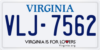 VA license plate VLJ7562