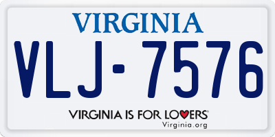 VA license plate VLJ7576