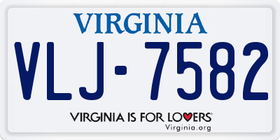 VA license plate VLJ7582