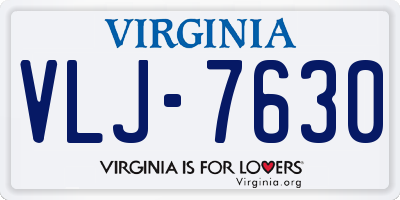 VA license plate VLJ7630