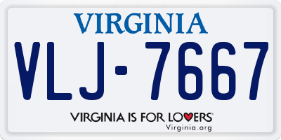 VA license plate VLJ7667