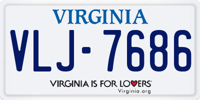 VA license plate VLJ7686