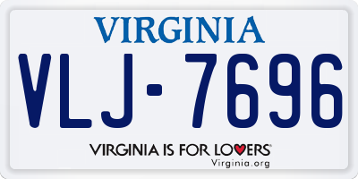 VA license plate VLJ7696