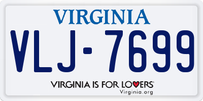 VA license plate VLJ7699