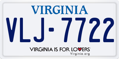 VA license plate VLJ7722