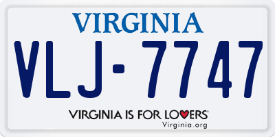 VA license plate VLJ7747