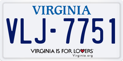 VA license plate VLJ7751