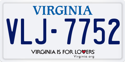 VA license plate VLJ7752