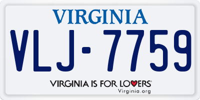 VA license plate VLJ7759