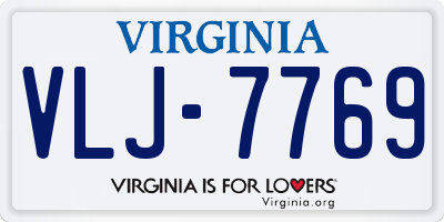 VA license plate VLJ7769