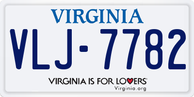 VA license plate VLJ7782