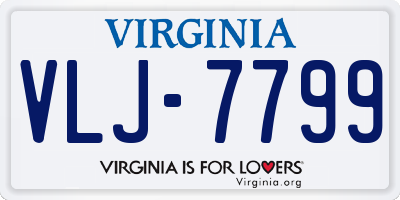 VA license plate VLJ7799