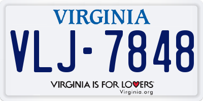 VA license plate VLJ7848