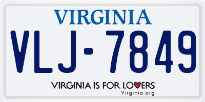 VA license plate VLJ7849