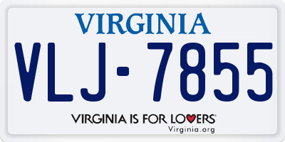 VA license plate VLJ7855