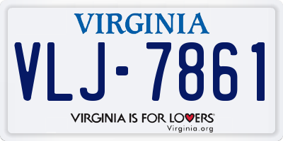 VA license plate VLJ7861