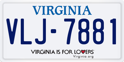 VA license plate VLJ7881