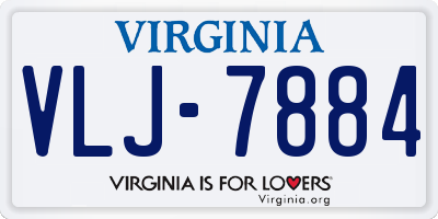 VA license plate VLJ7884