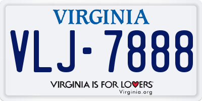 VA license plate VLJ7888