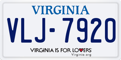 VA license plate VLJ7920