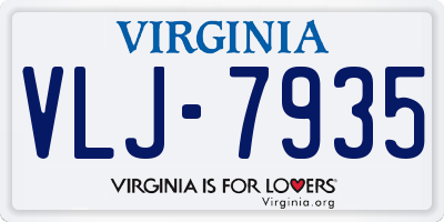 VA license plate VLJ7935