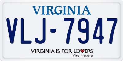 VA license plate VLJ7947