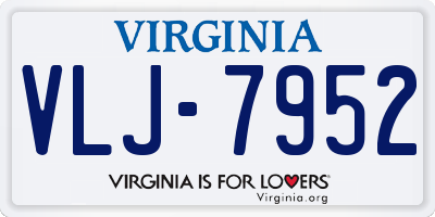 VA license plate VLJ7952